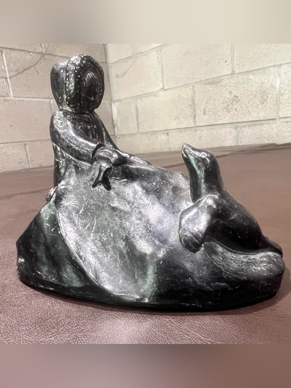 Mine Creek Handmade Carved Stone Inuit Seal Figurine Polished Medium